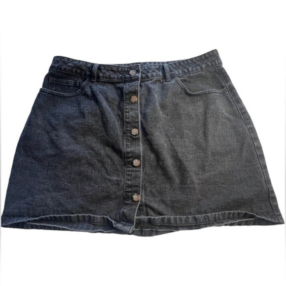 Women's Denim button up black skirt size 2xl plus size - Picture 1 of 9